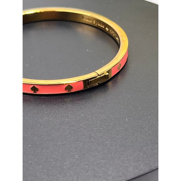 Kate Spade New York Pink Enamel Golf Spades Bangle Bracelet Spot The Spade - Picture 5 of 7